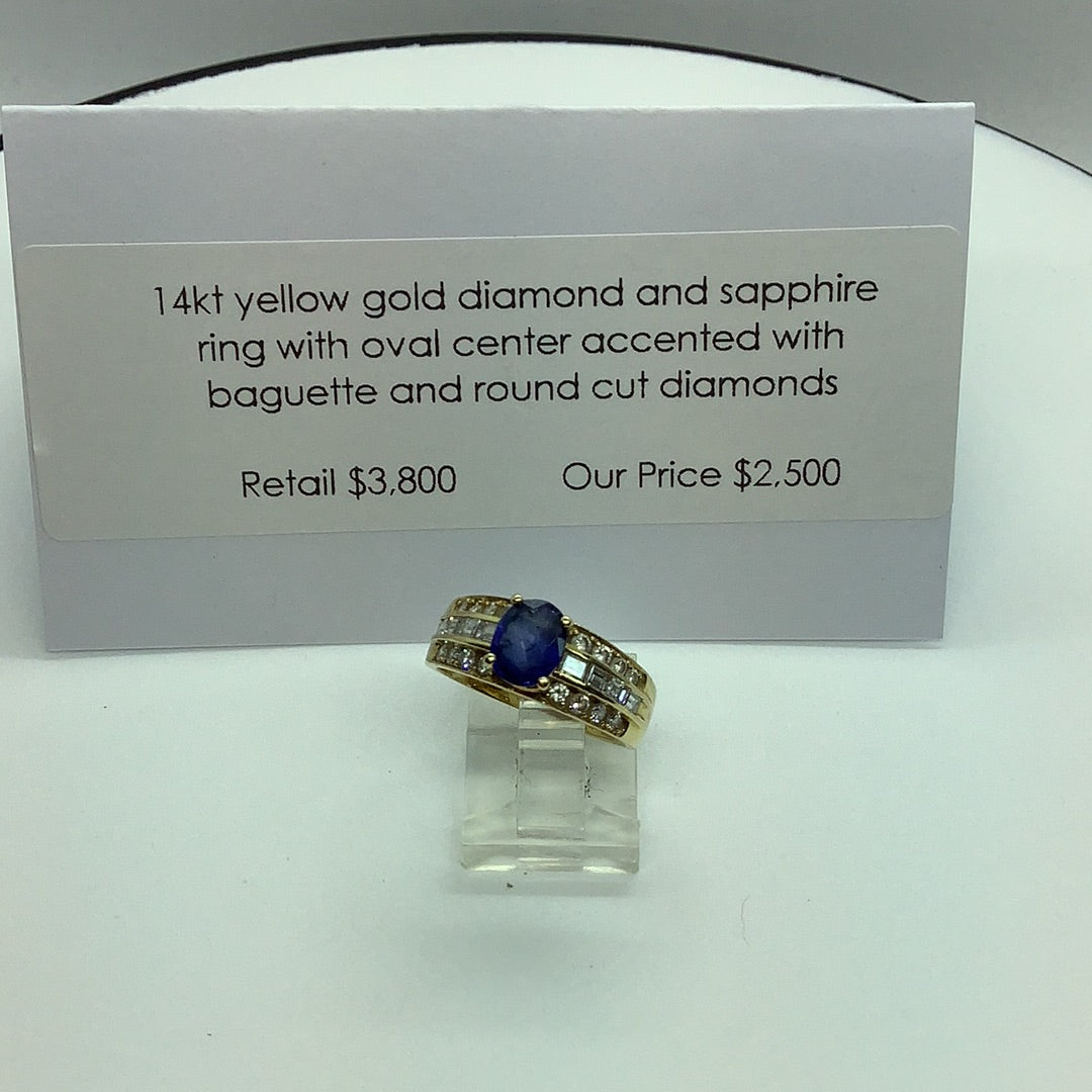 Sapphire and diamond ring
