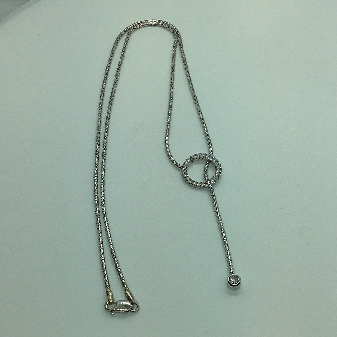 Diamond lariat necklace