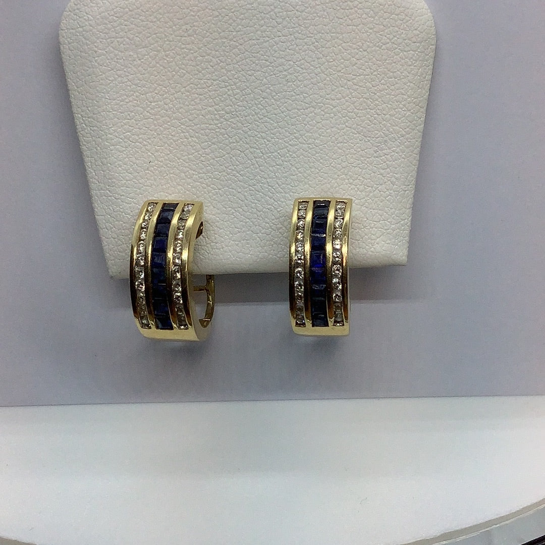 Diamond and sapphire earrings