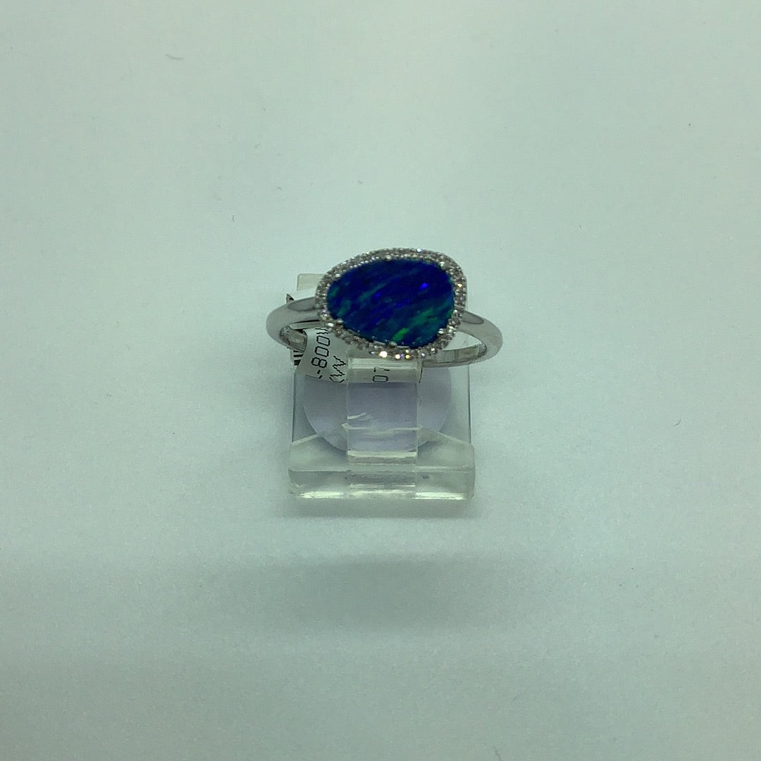 Opal and diamond ring
