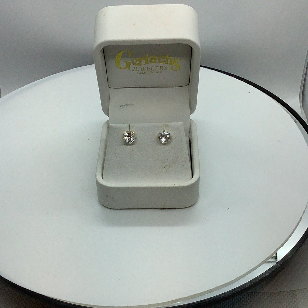 White topaz stud earrings
