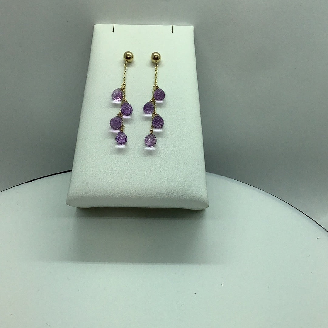 Amethyst dangle drop earrings
