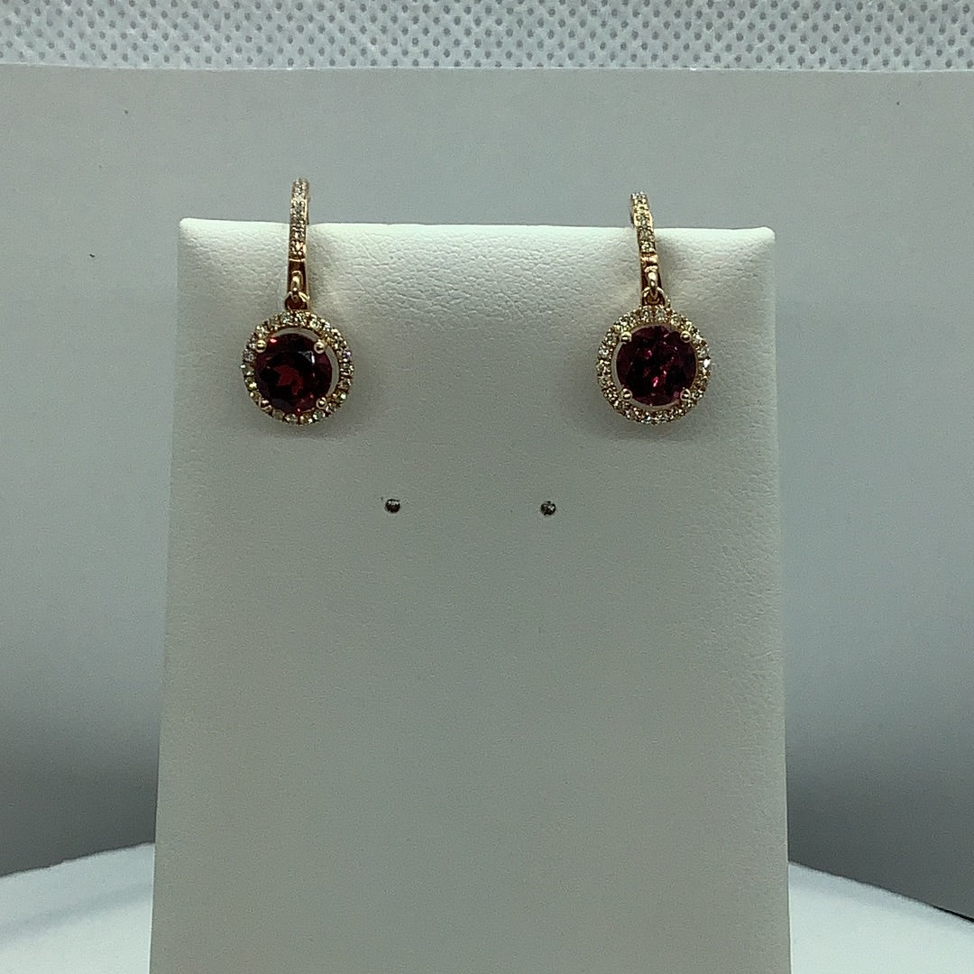 Garnet and Diamond earrings