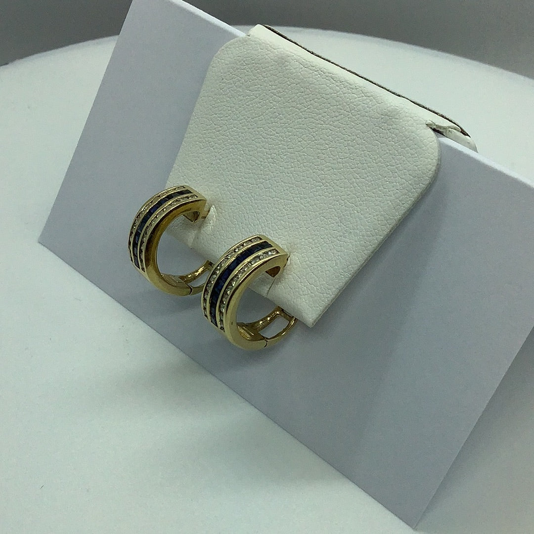 Diamond and sapphire earrings