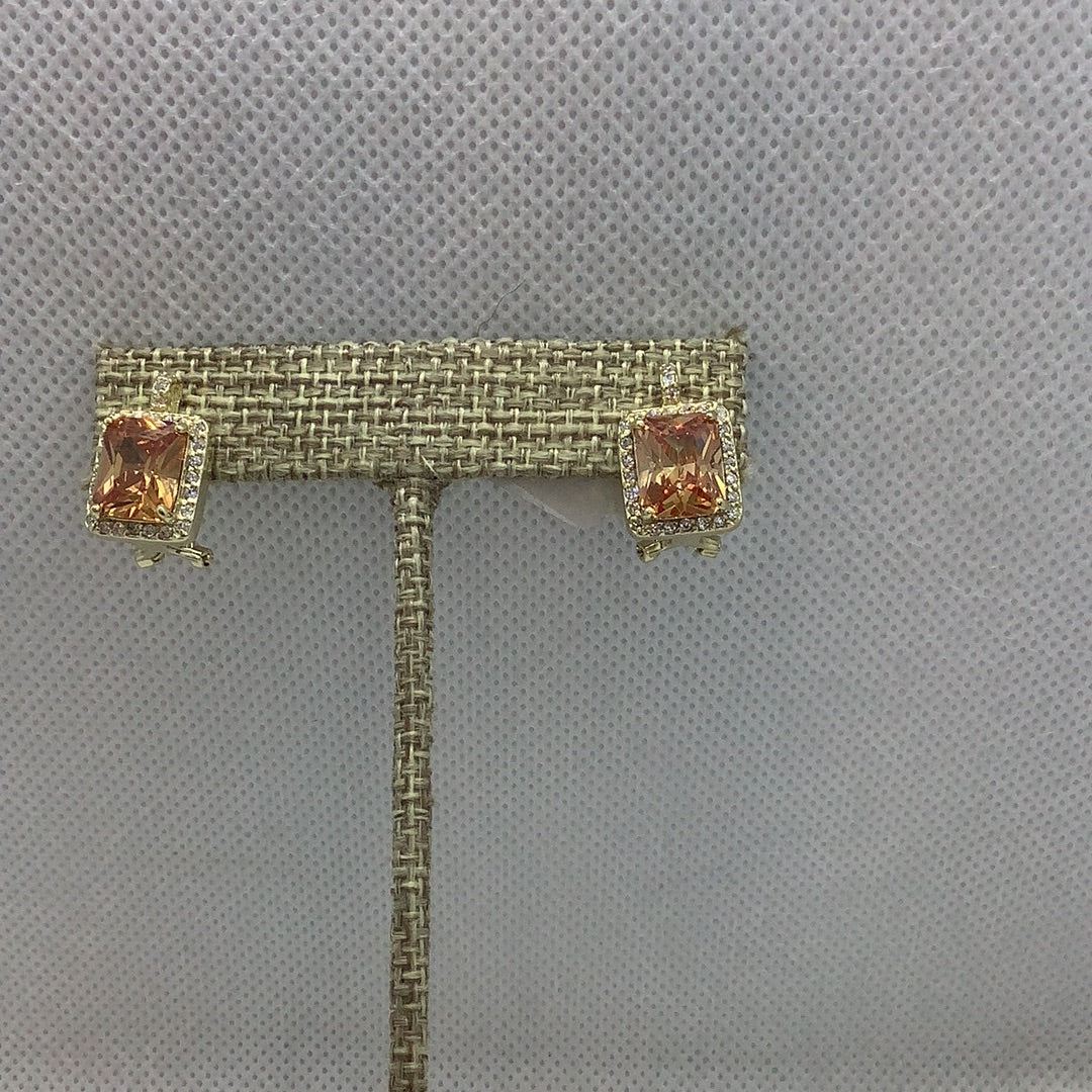 Cz halo earrings