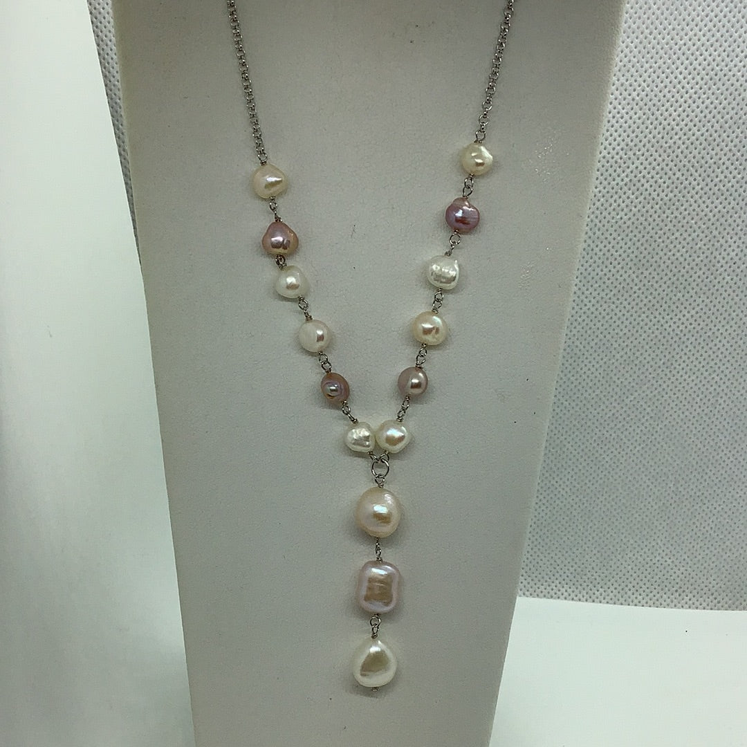 Sterling and freshwater pearl necklace