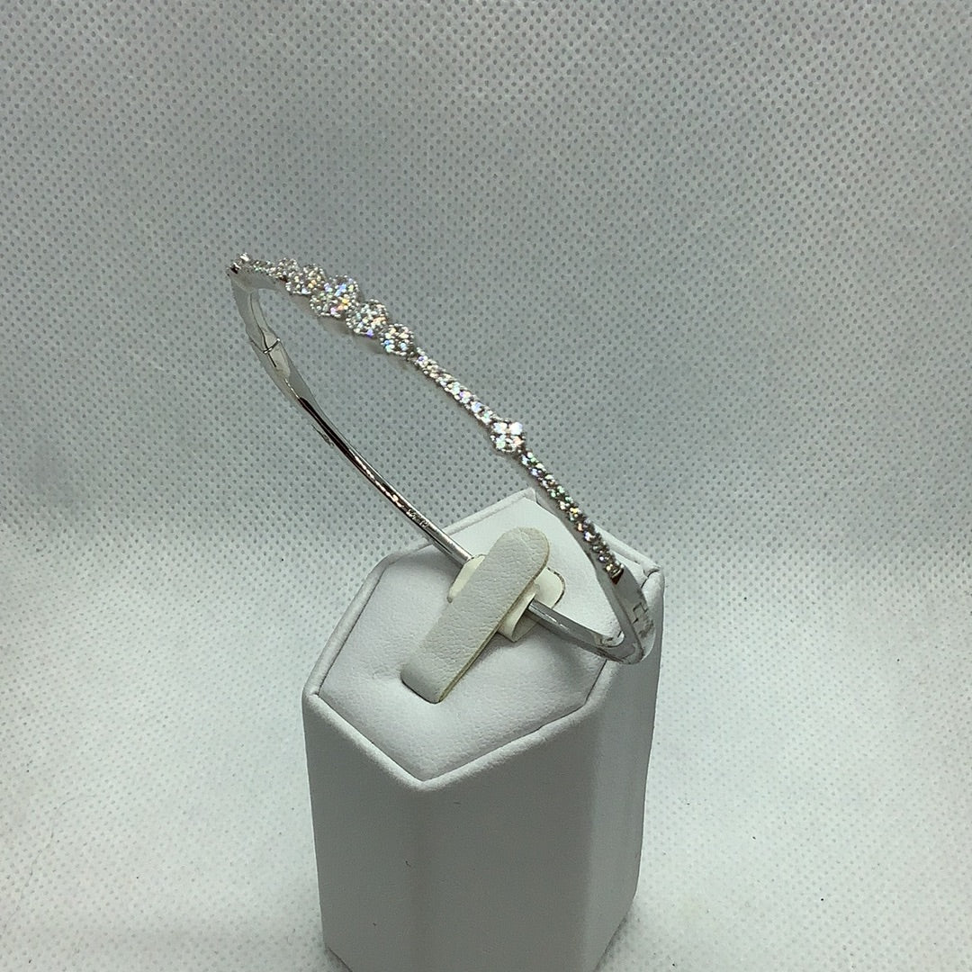 Sterling and CZ bangle bracelet