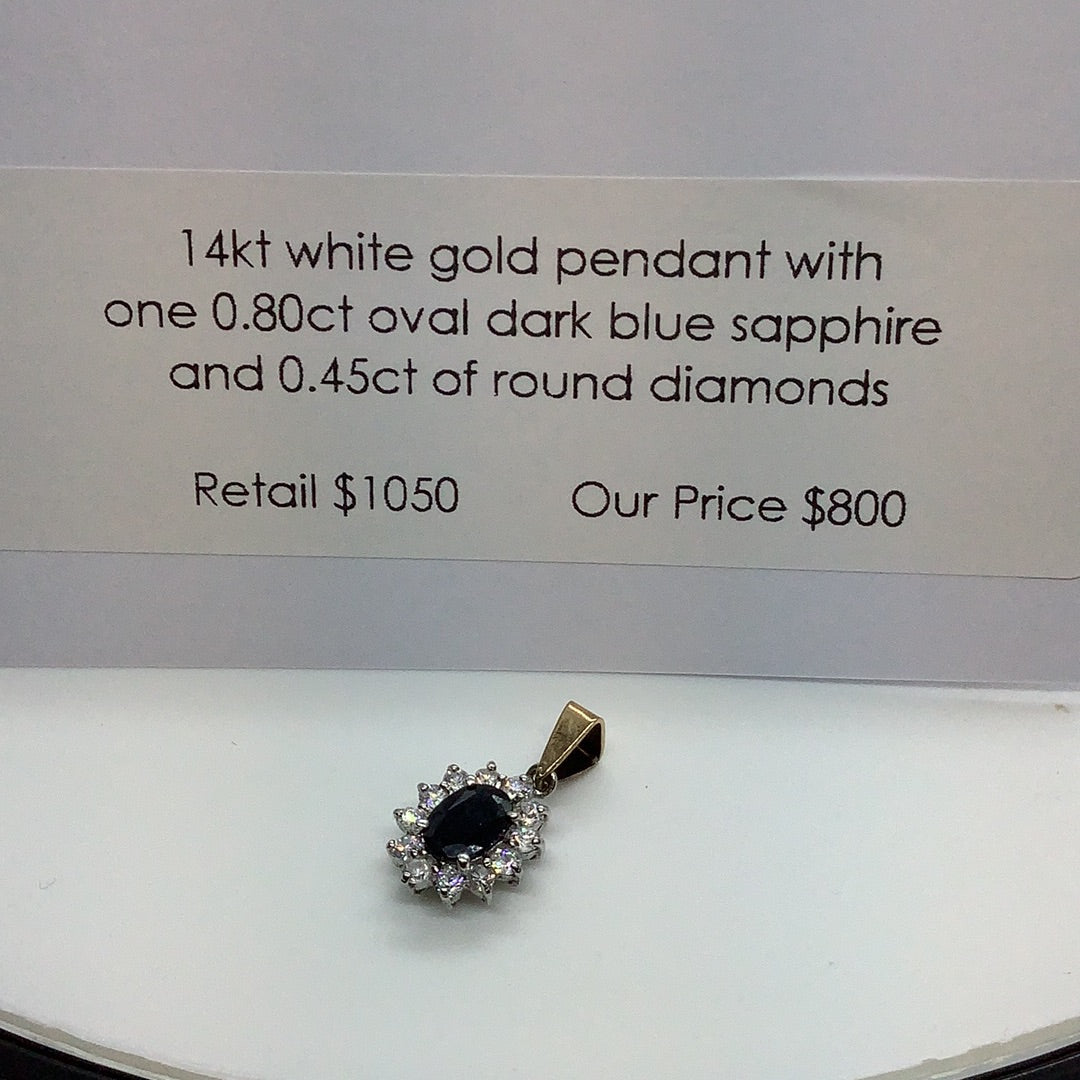 Sapphire and diamond pendant