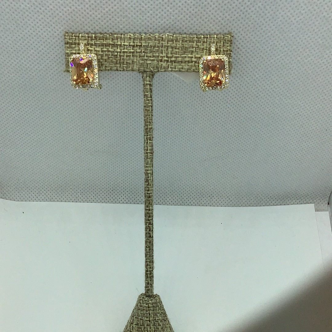 Cz halo earrings