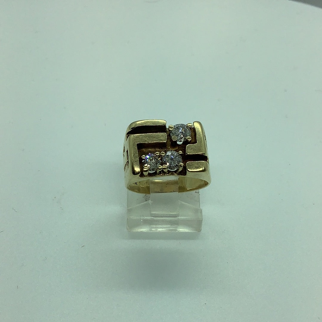 Diamond and gold ring