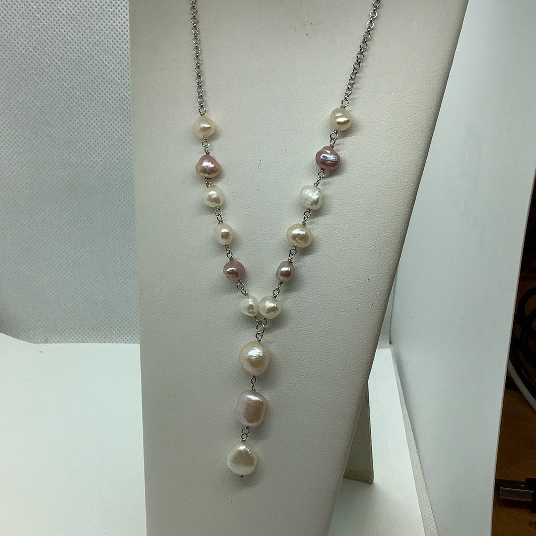 Sterling and freshwater pearl necklace