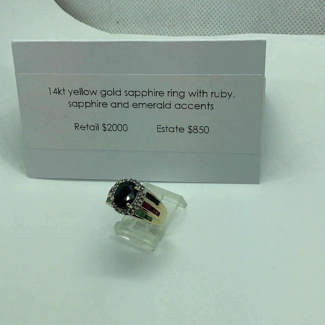 Sapphire and diamond ring