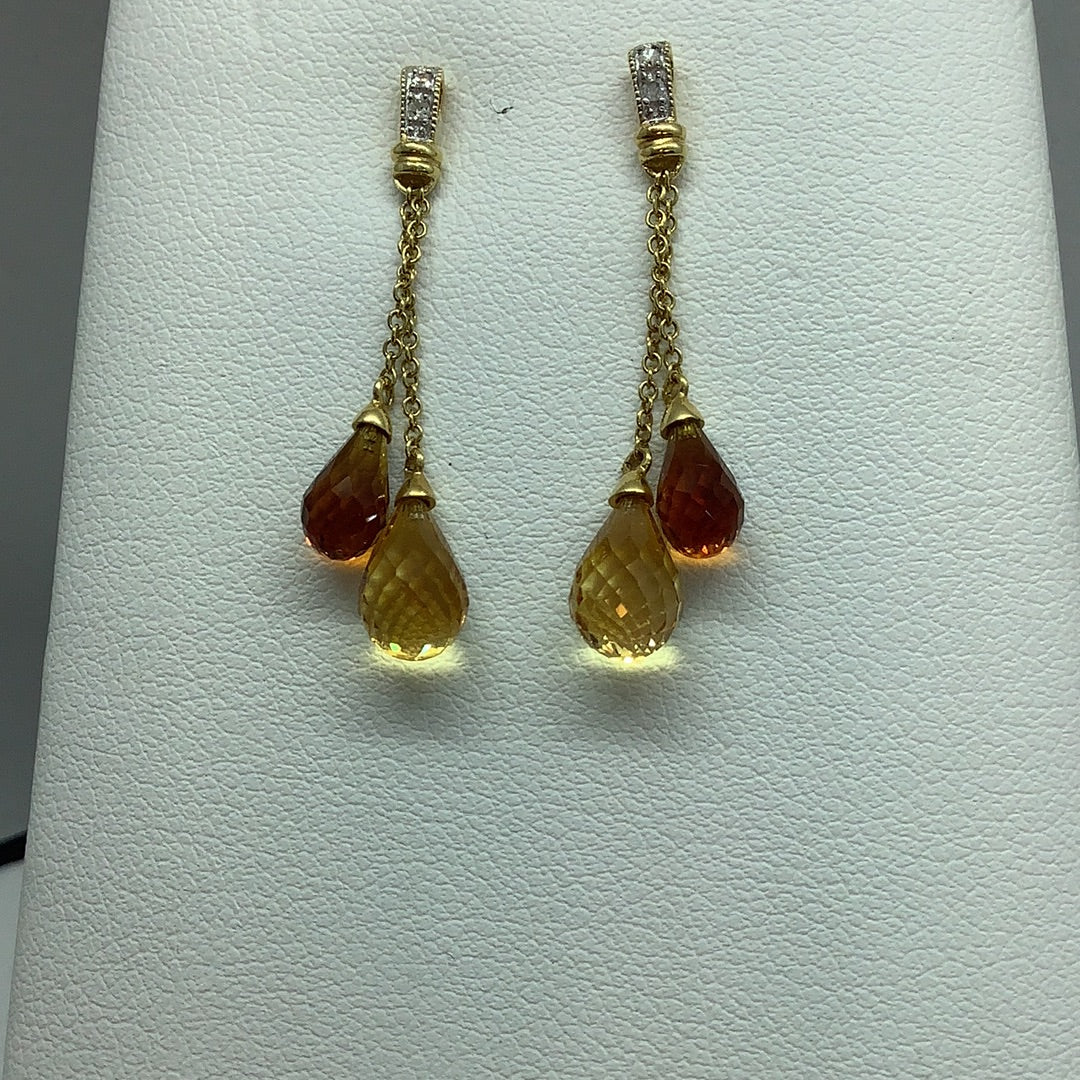 Citrine drop earrings