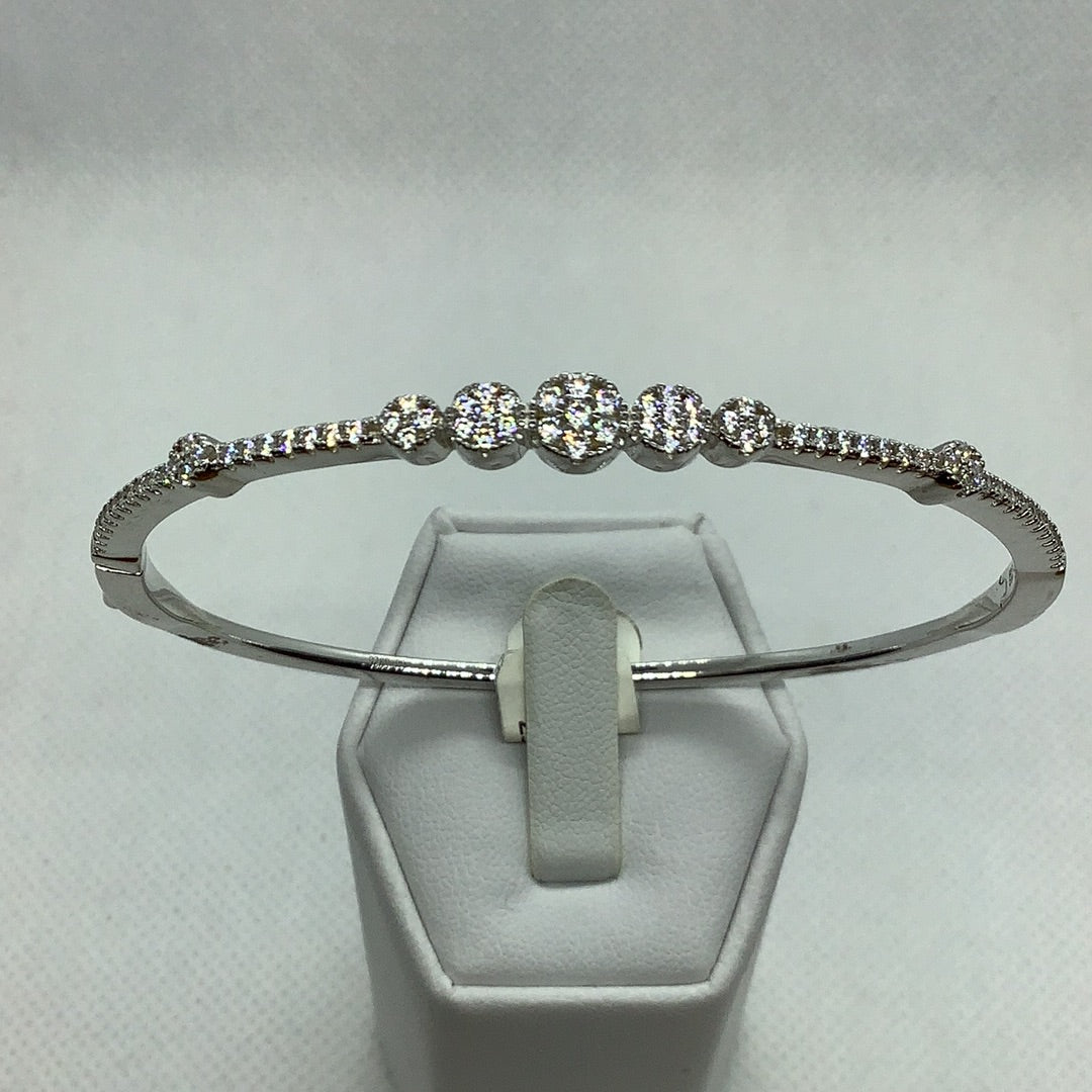 Sterling and CZ bangle bracelet