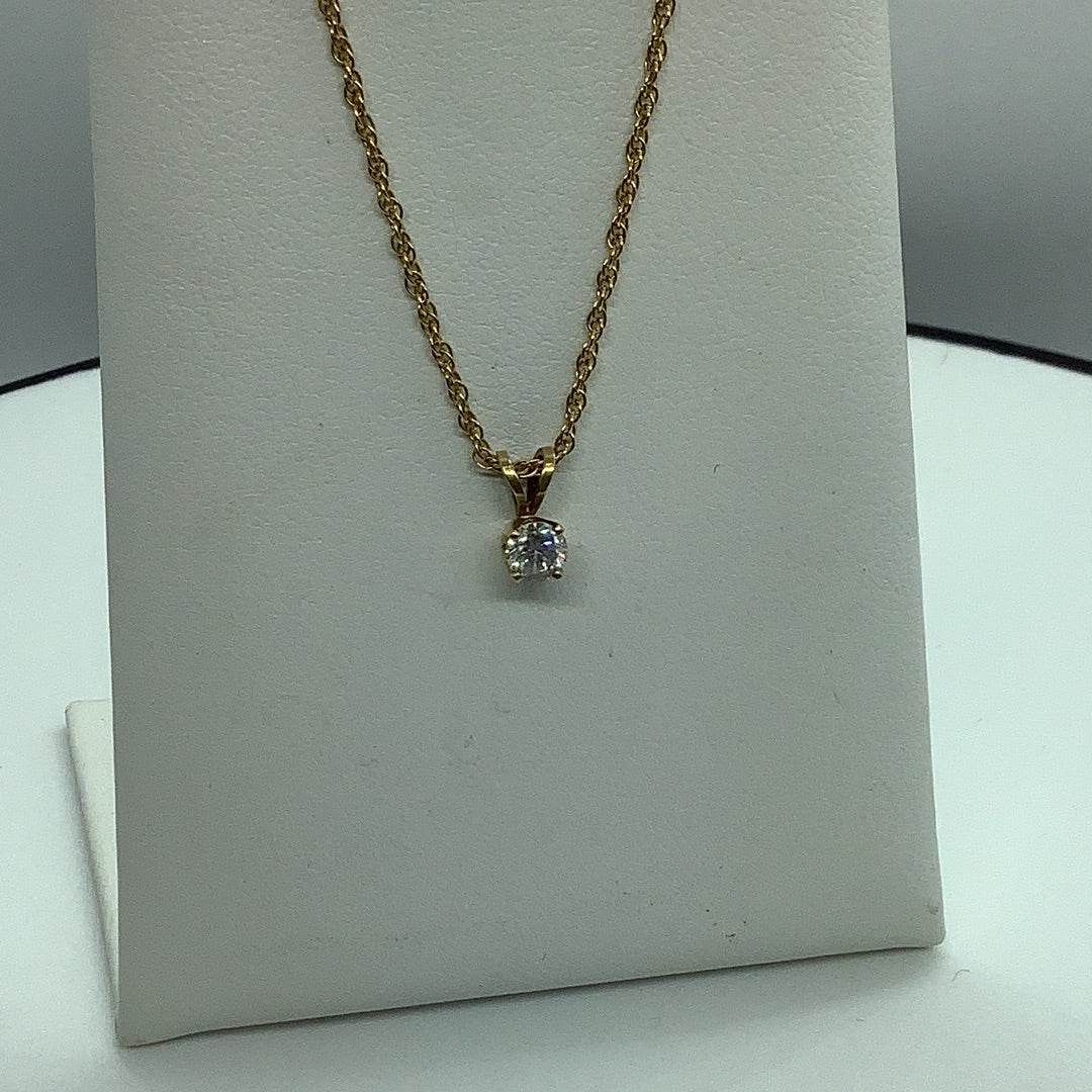 Diamond solitaire pendant
