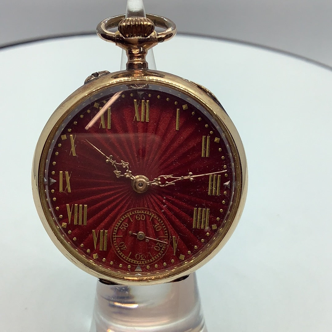 Antique ladies pocket watch, 14 kt