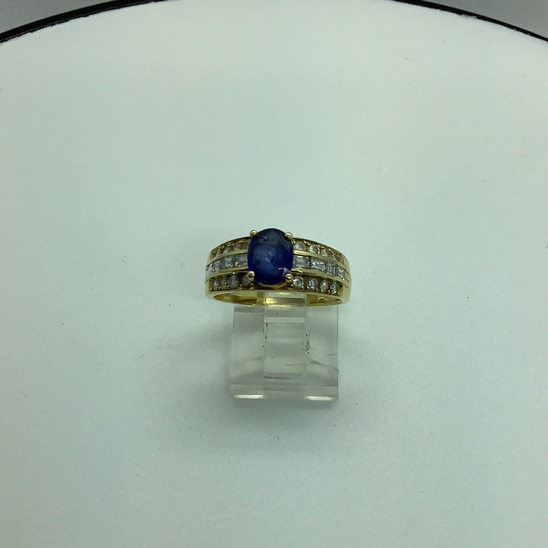 Sapphire and diamond ring