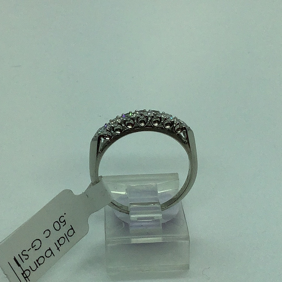 Platinum and diamond wedding band