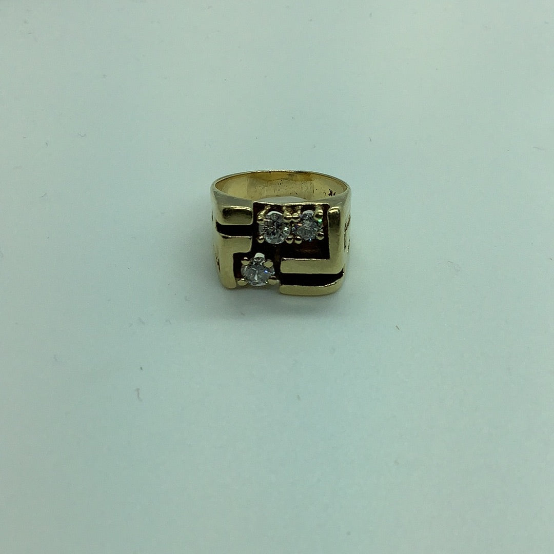 Diamond and gold ring