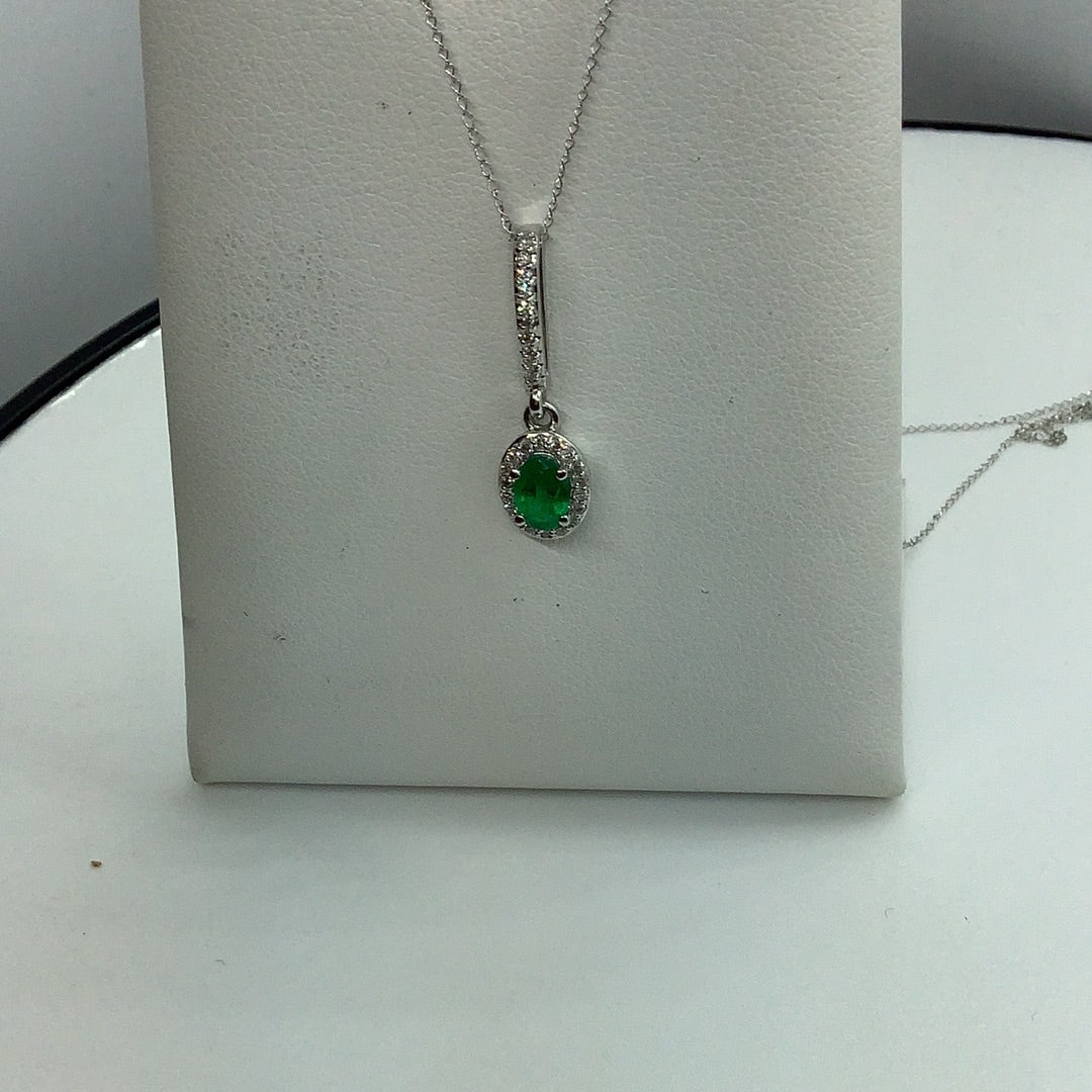 Emerald and diamond necklace