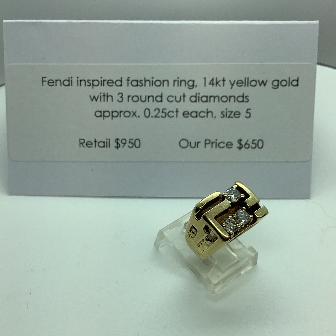 Diamond and gold ring