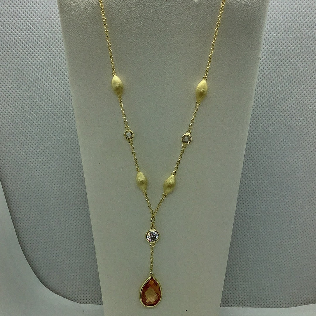 Gold over sterling drop necklace