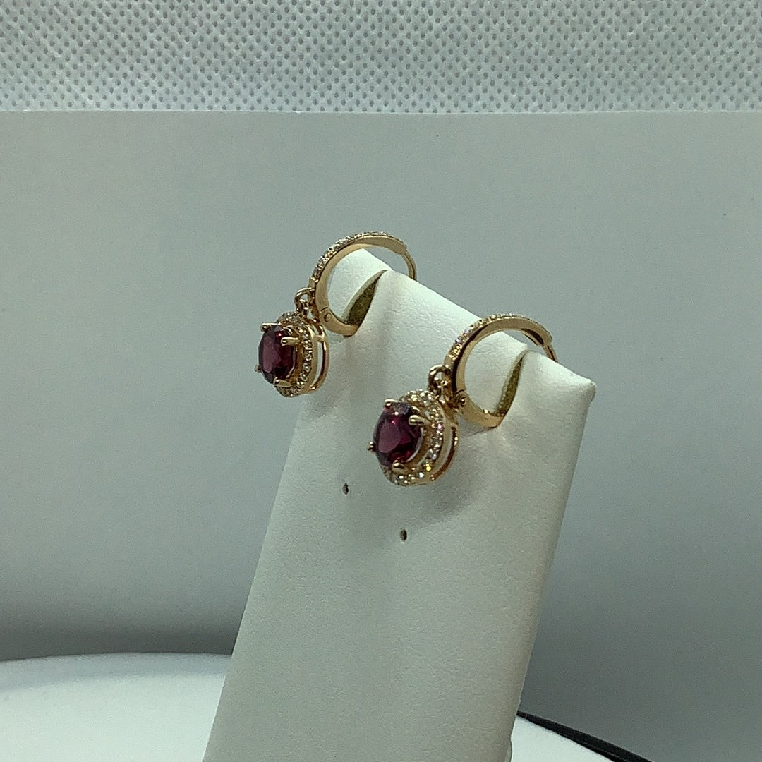 Garnet and Diamond earrings