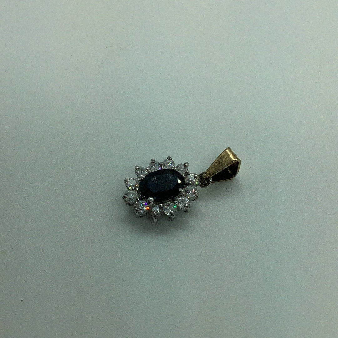 Sapphire and diamond pendant