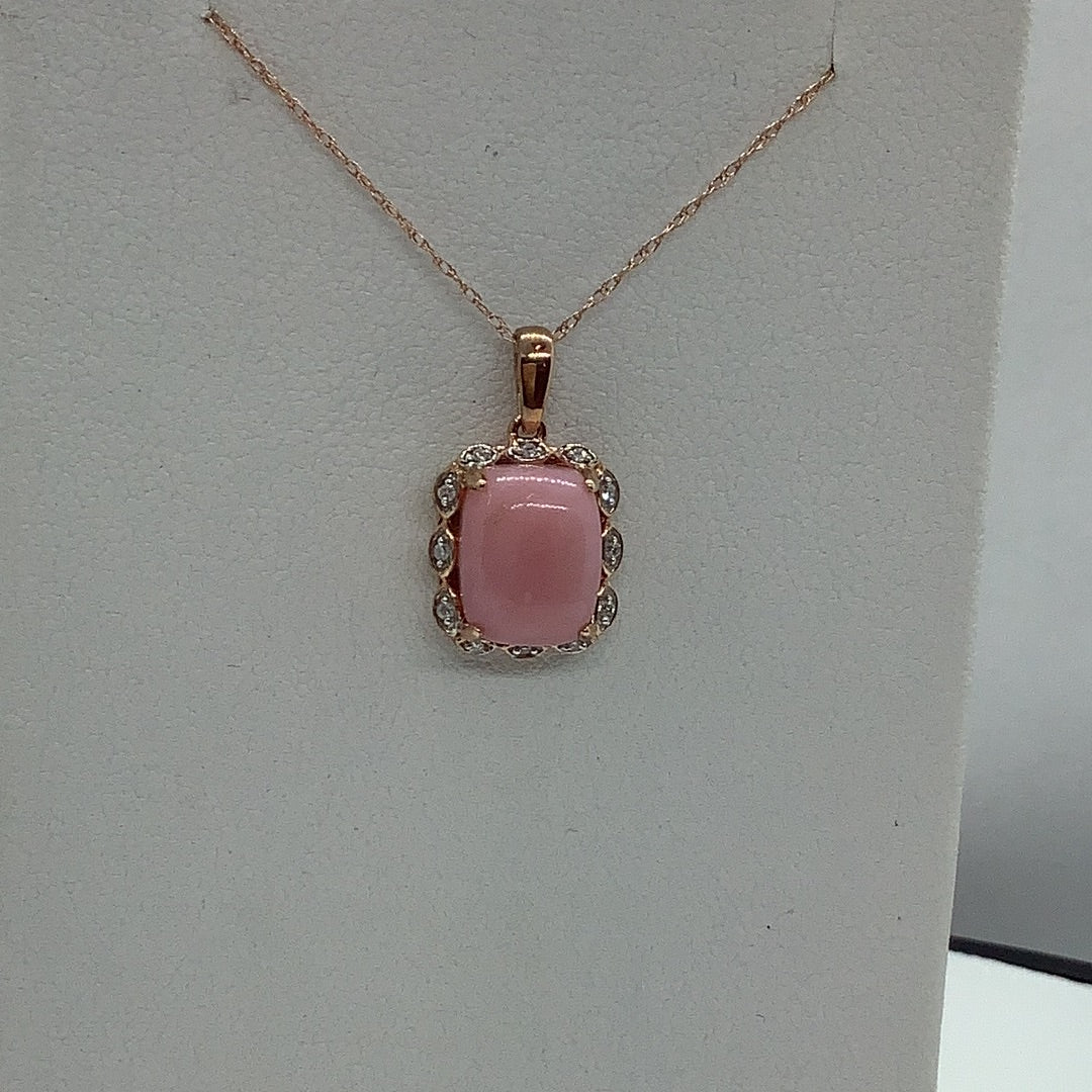 Pink opal pendant