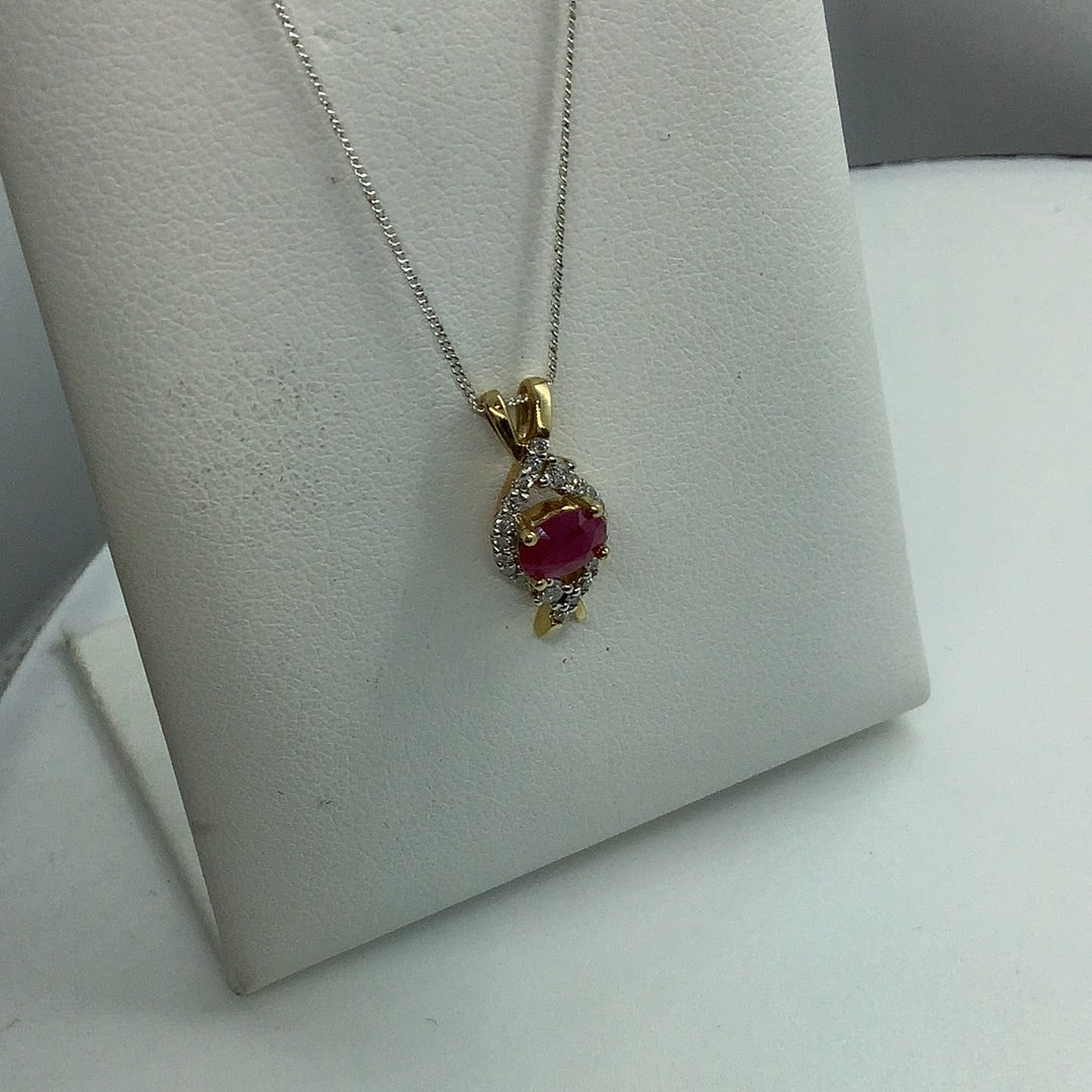 Ruby and diamond pendant