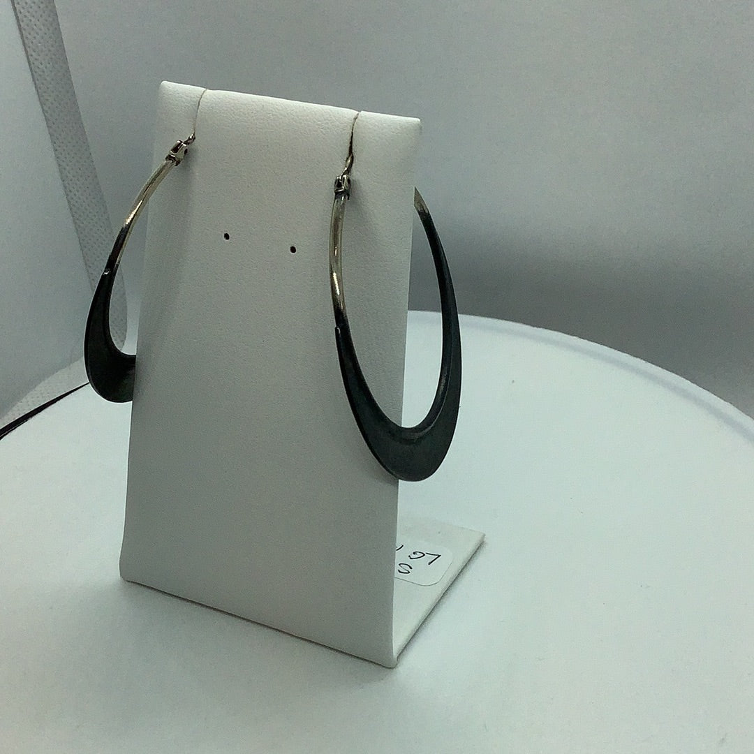 Oxidized sterling hoop earrings