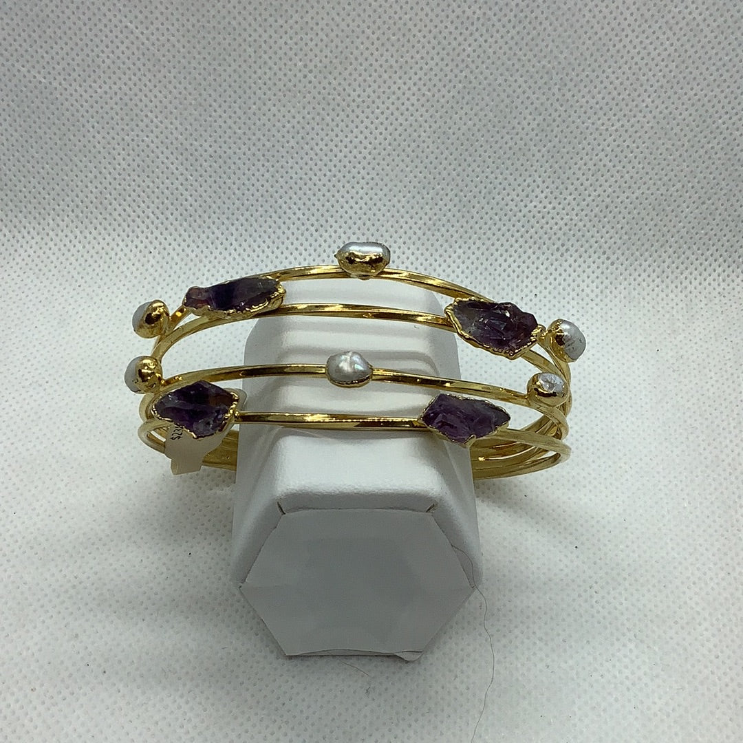 Pearl and amethyst bracelet