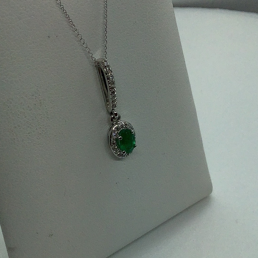 Emerald and diamond necklace