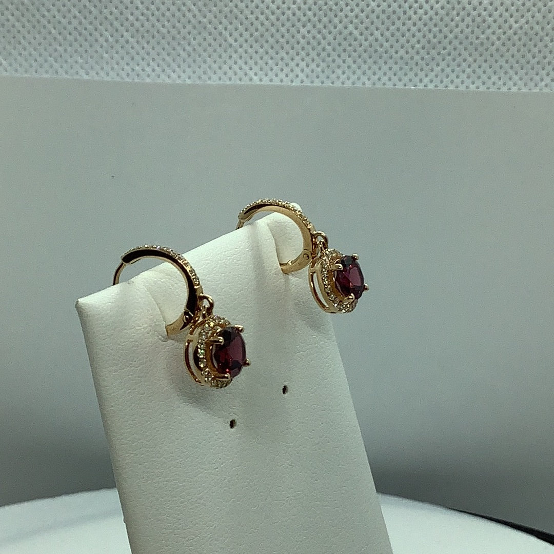 Garnet and Diamond earrings