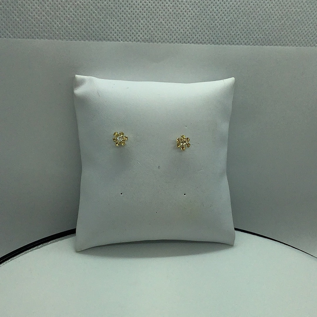 White topaz and citrine earrings