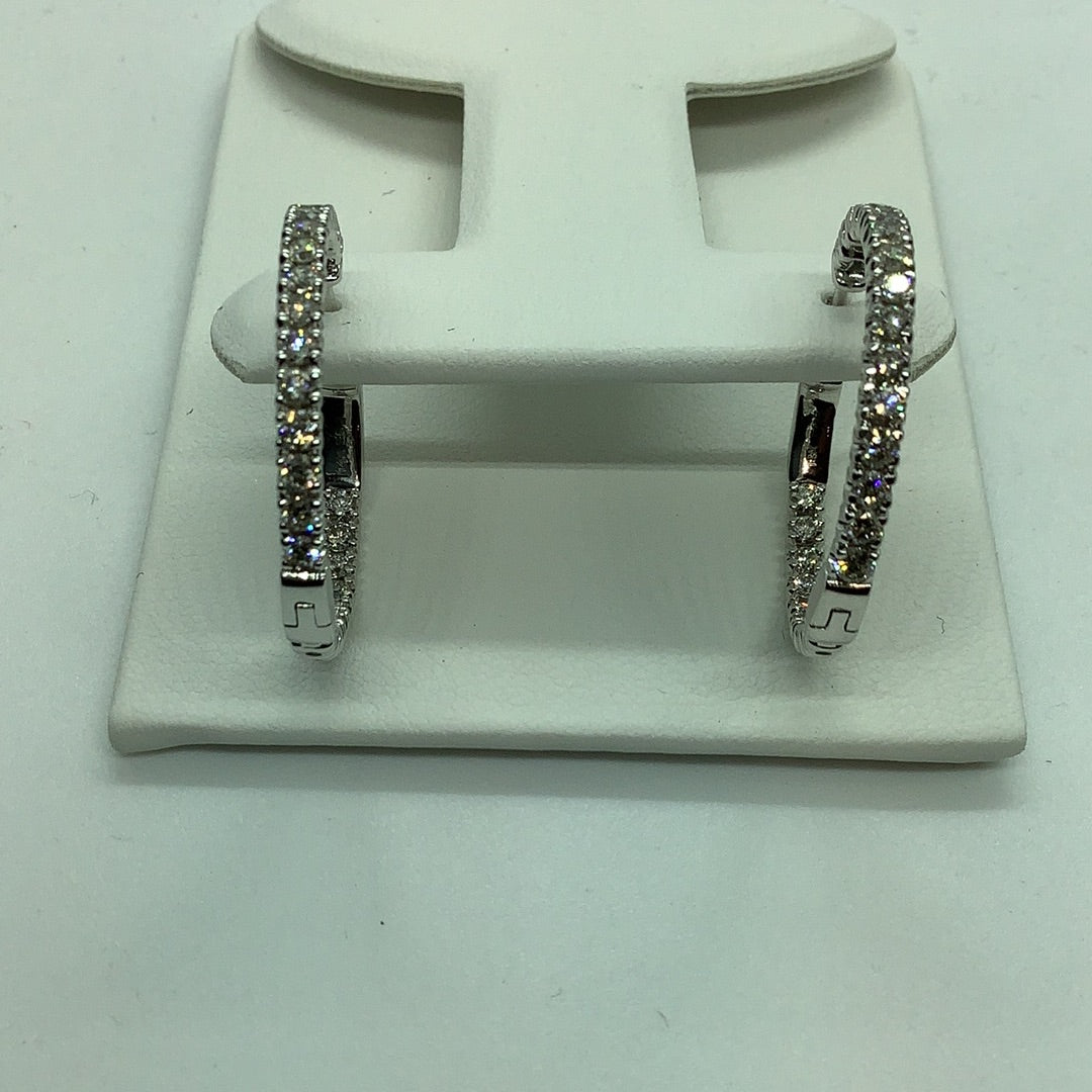 Diamond Inside Out Hoop Earrings
