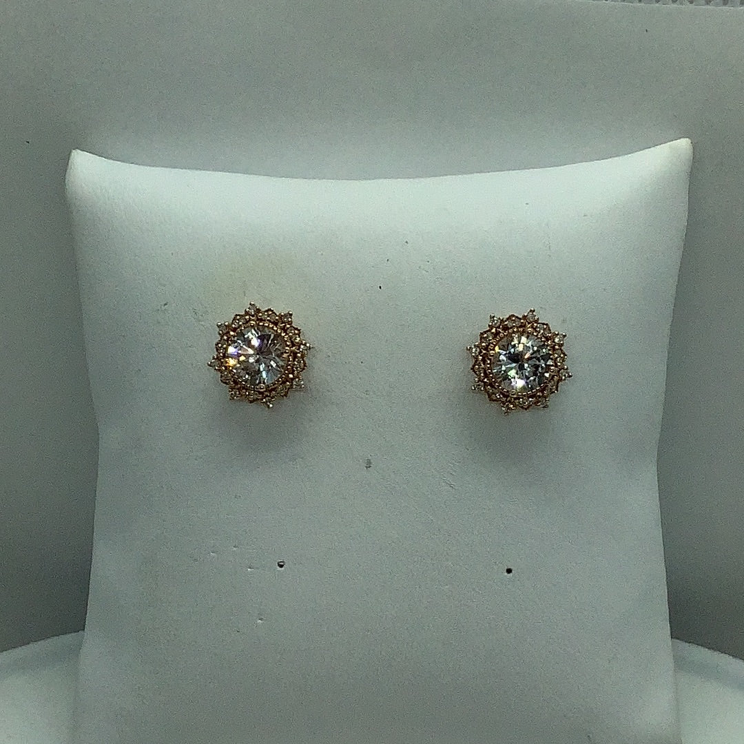 Topaz and diamond earrings