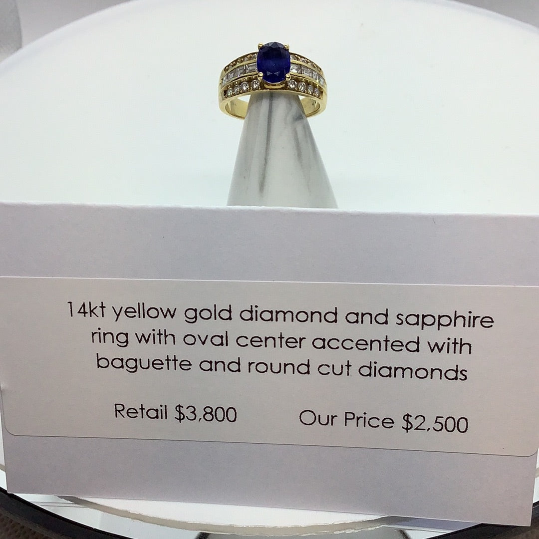 Sapphire and diamond ring