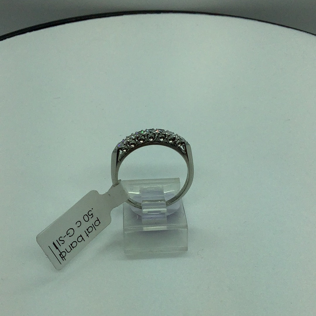 Platinum and diamond wedding band