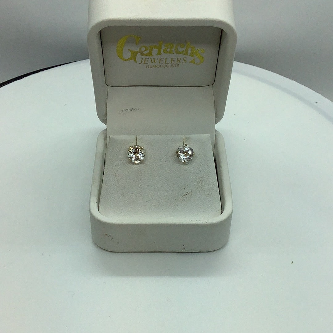 White topaz stud earrings