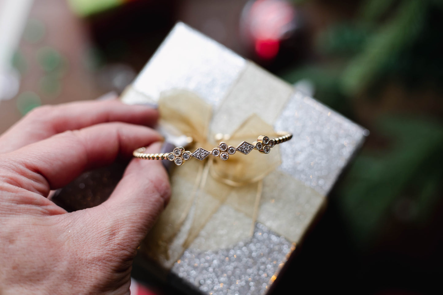 Diamond bangle bracelet