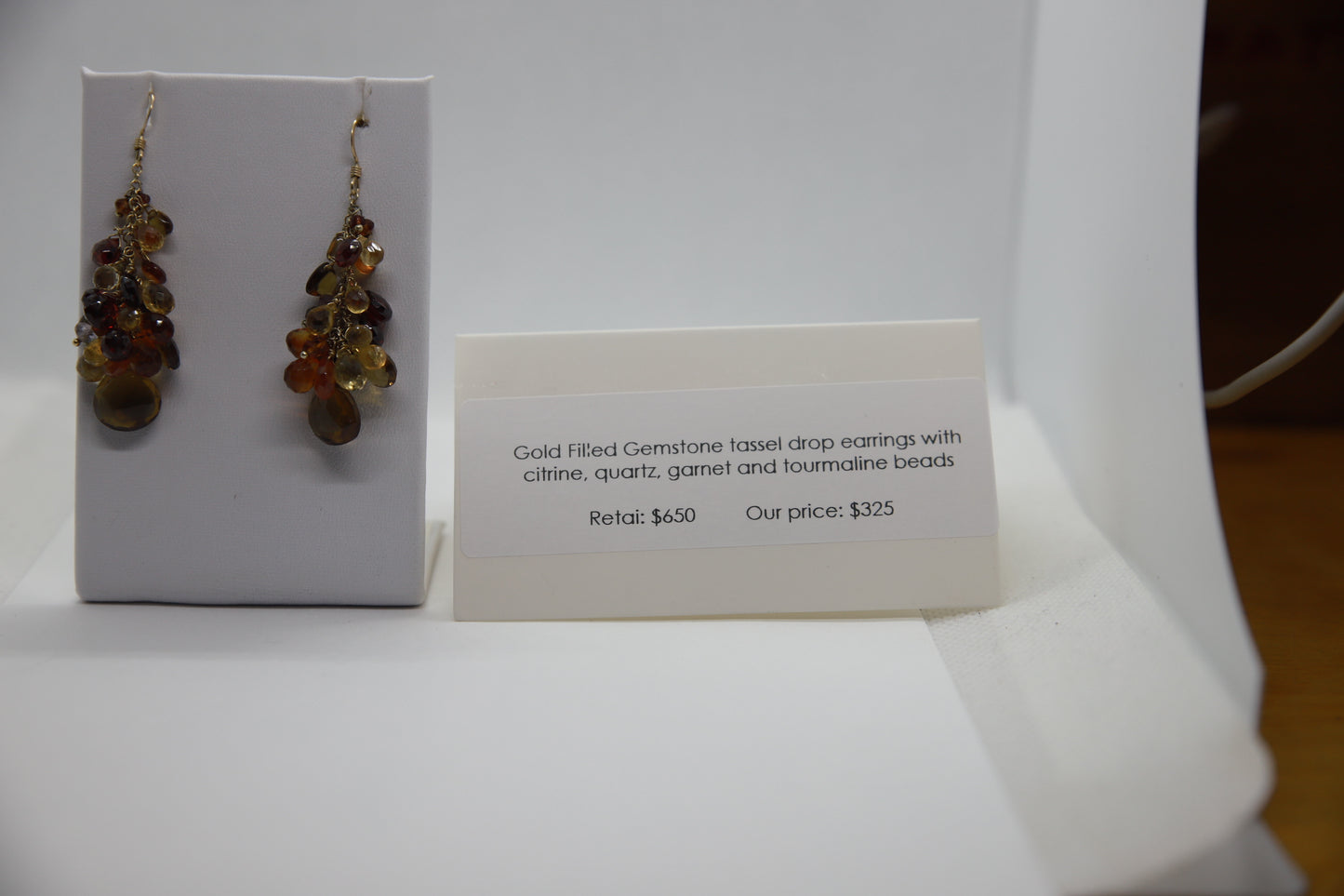Gemstone Tassel Earrings