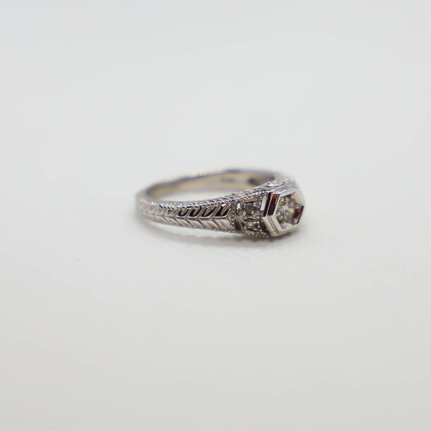 Vintage white gold ring