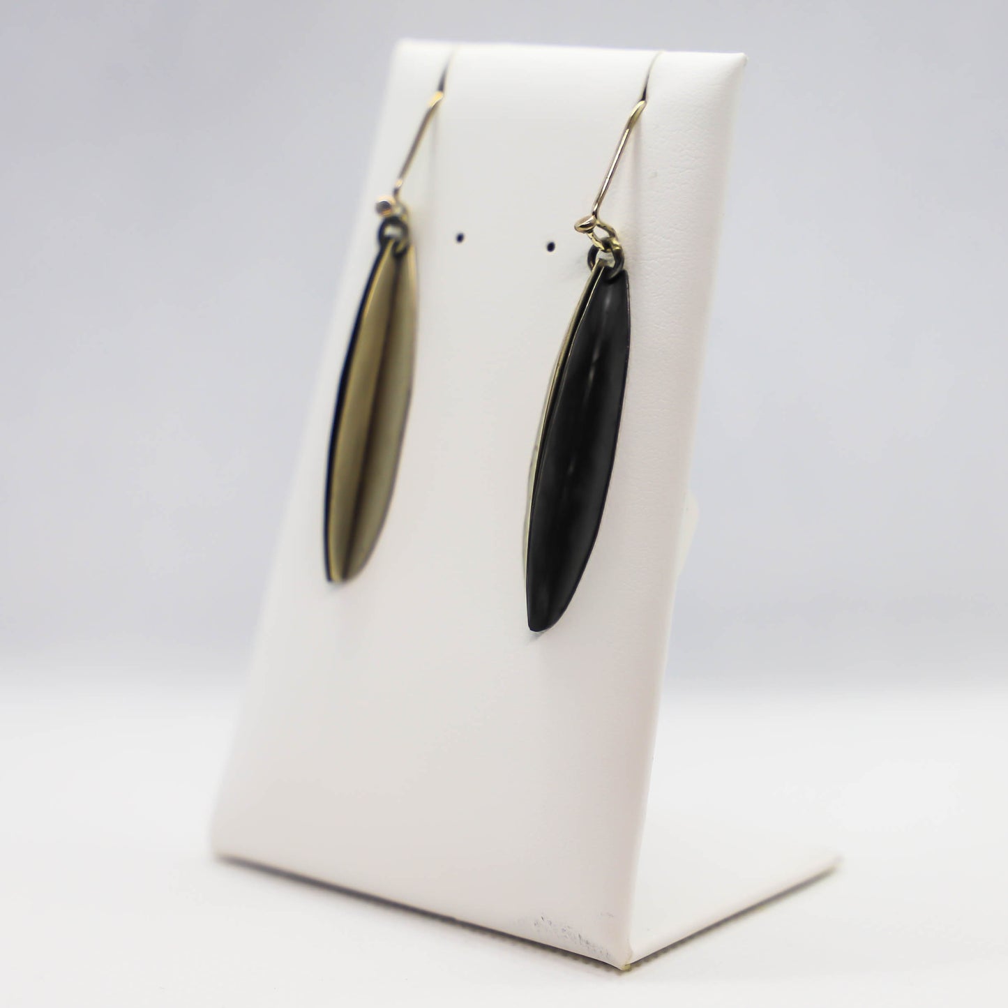 Sterling silver two tone dangle earring
