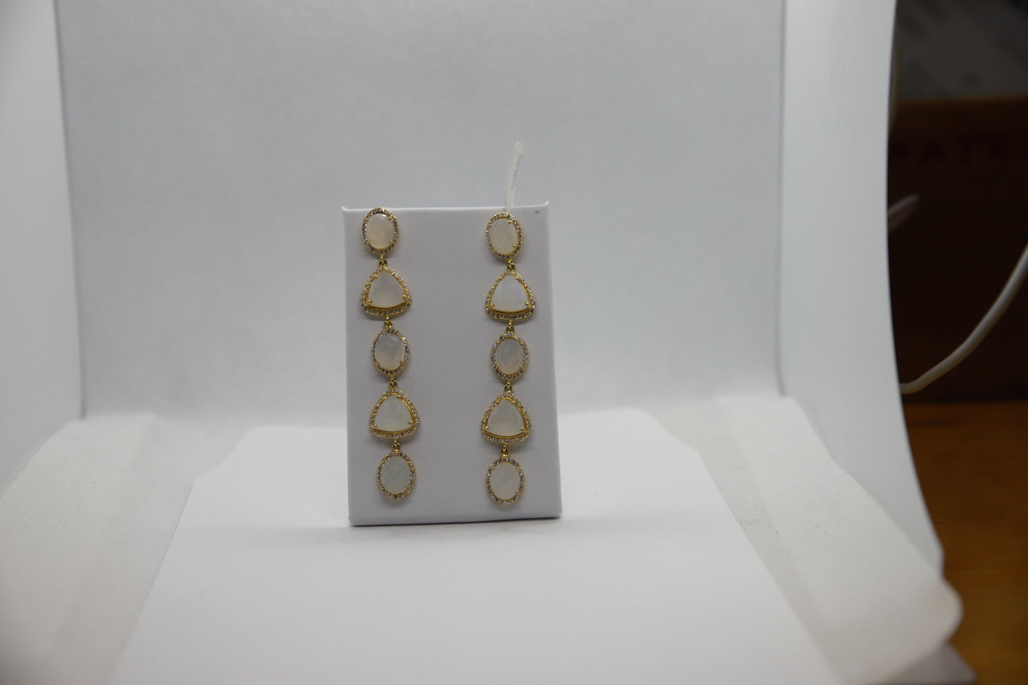 Moonstone drop earring