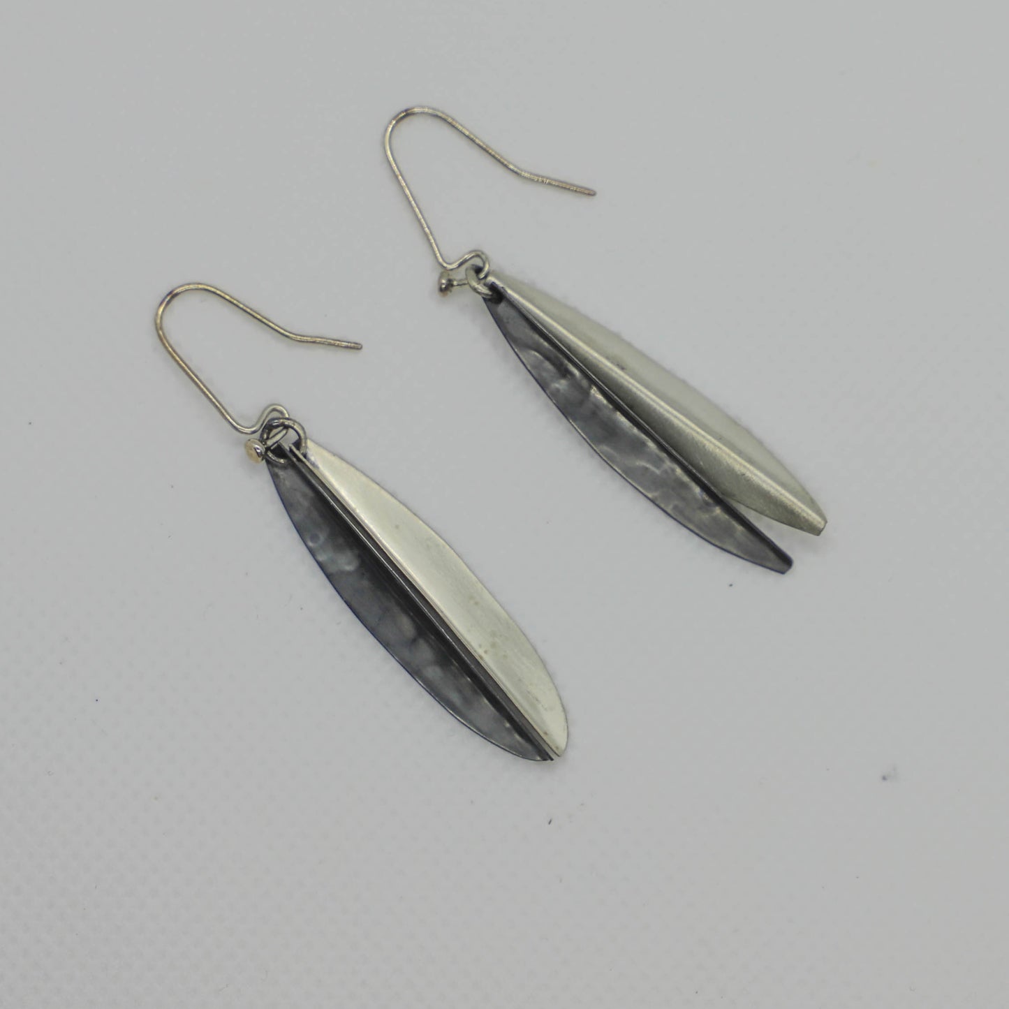 Sterling silver two tone dangle earring