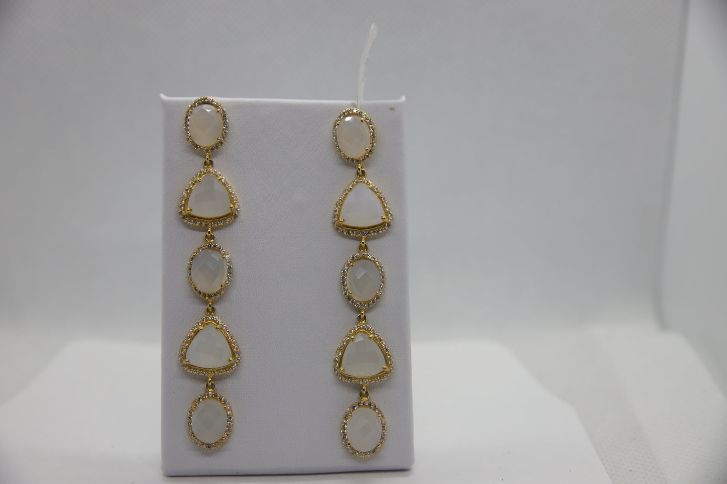 Moonstone drop earring