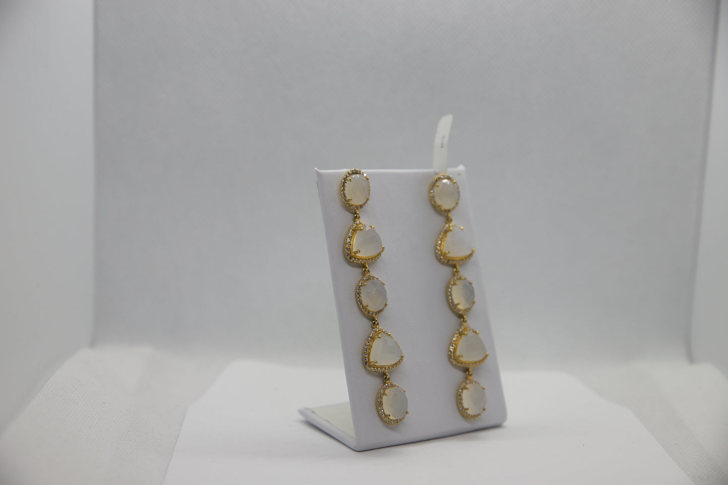 Moonstone drop earring