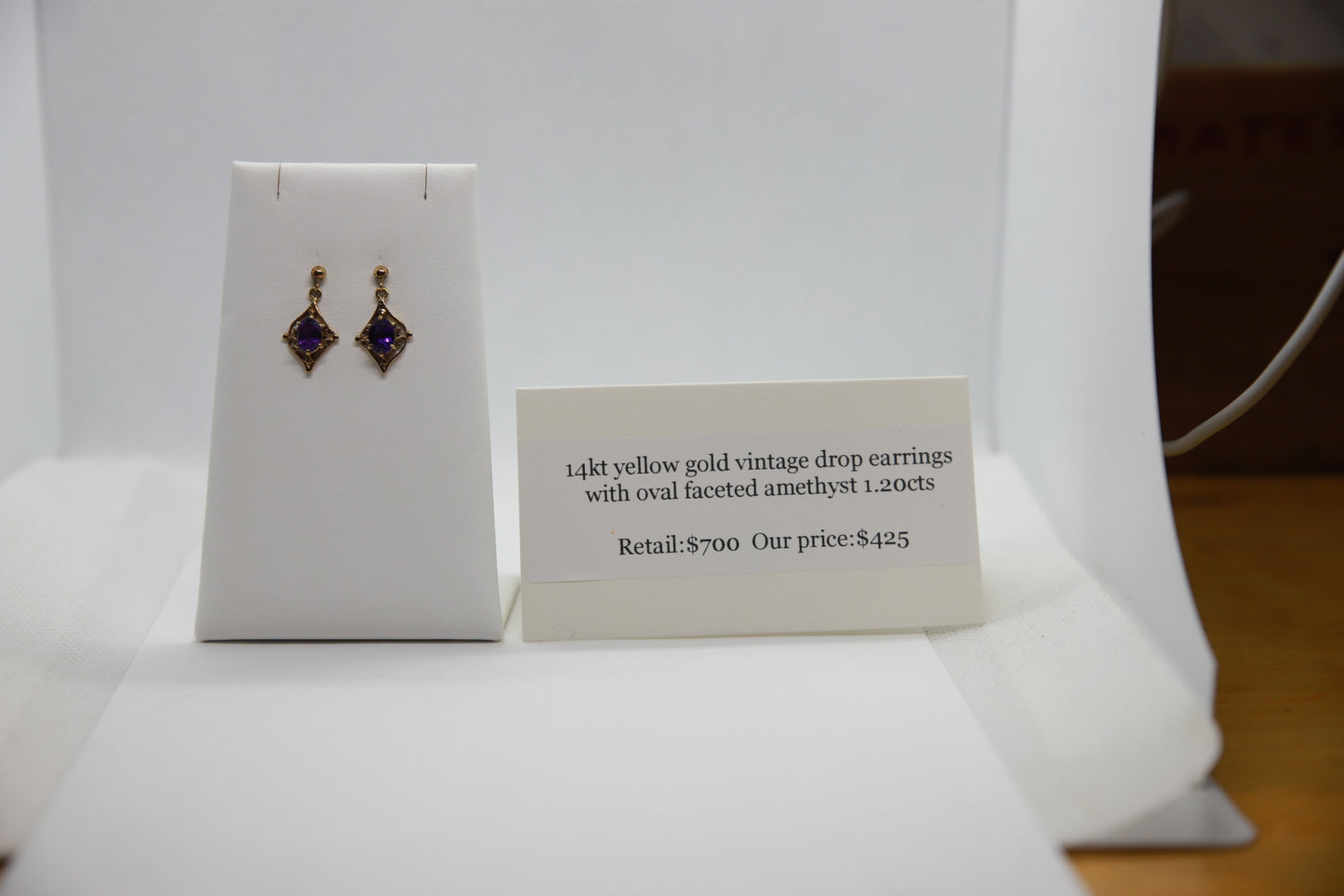 Vintage Amethyst Drop Earrings
