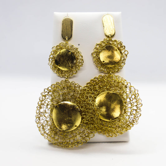 18kt gold plated crochet earrings